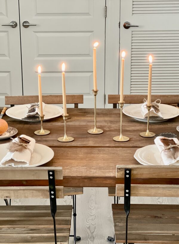 Styling a simple thrifted Thanksgiving table
